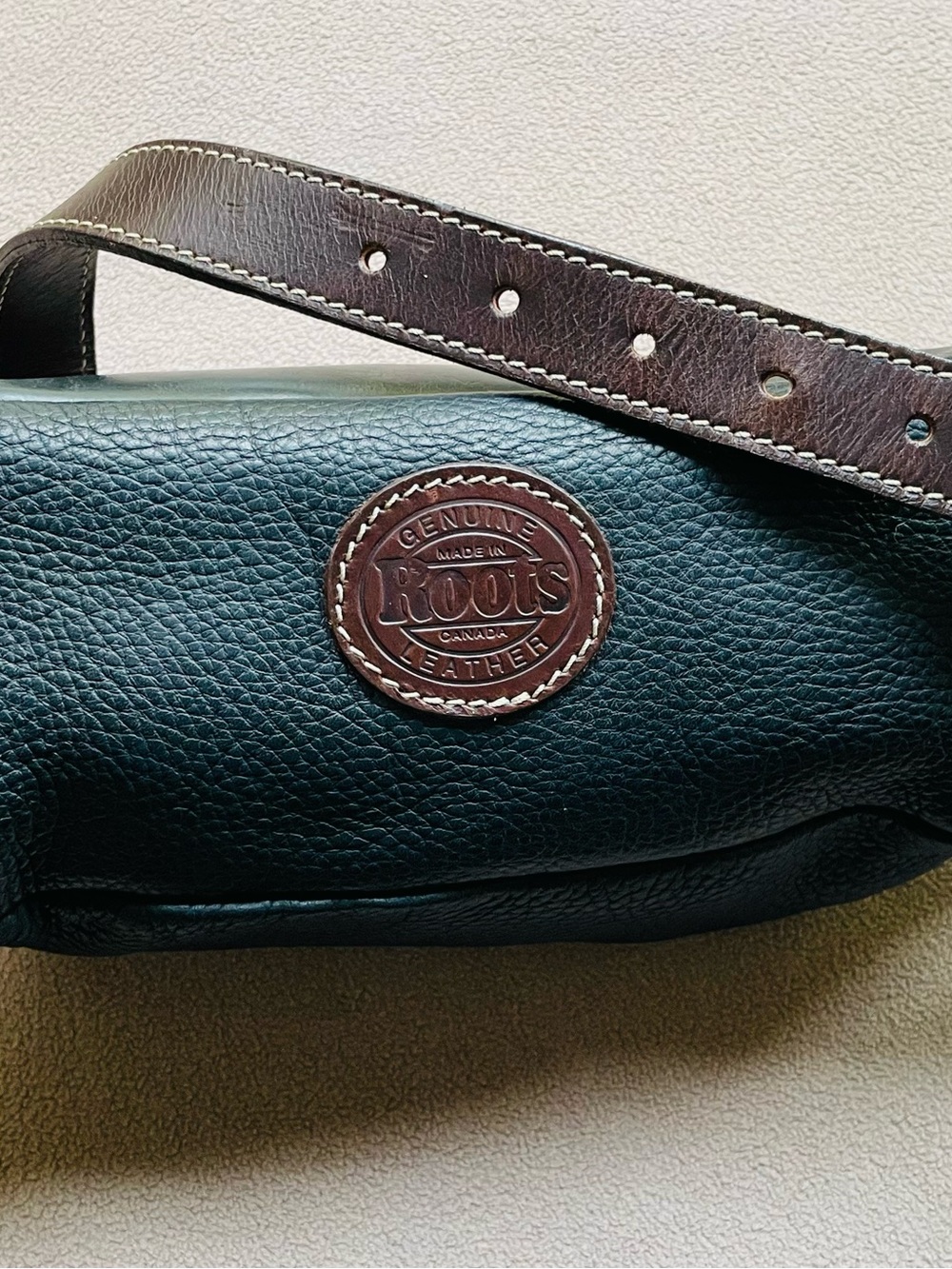 Roots Canada Centennial Leather Belt Bag | Made in Canada Black Waist Pack
